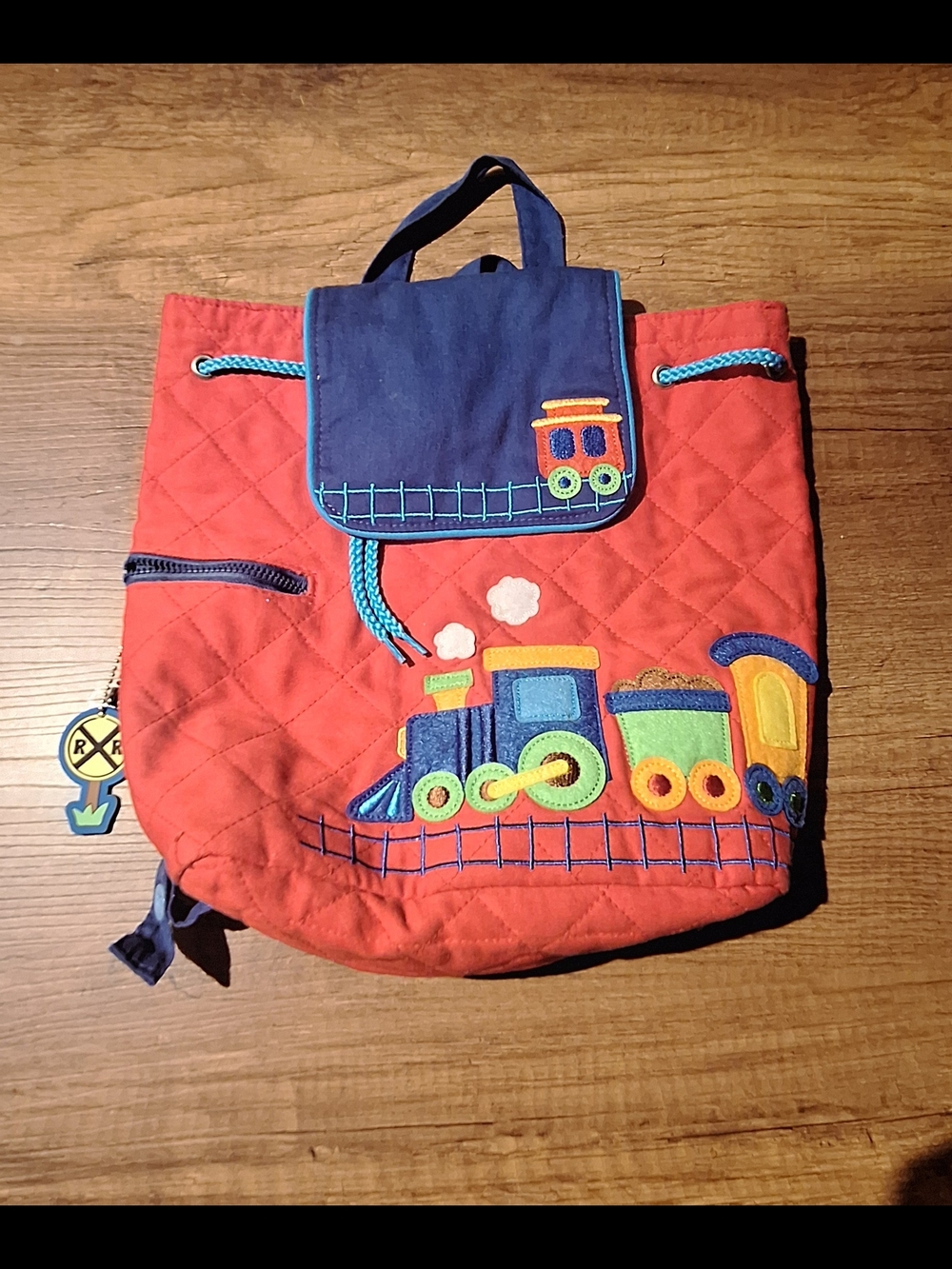 Kids Vintage Style Red Train Quilted Backpack - Stephen Joseph